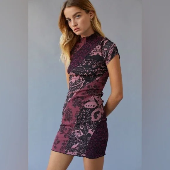 Urban Outfitters Nina Spliced Bodycon Mini Dress - Picture 4 of 4